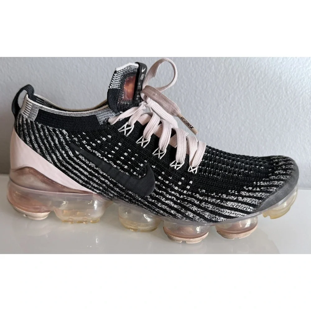 Nike Air VaporMax Flyknit 3 Black & Barely Rose | Women's Shoes (Size: 7)